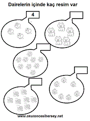 anaokulları için sayı çalışma sayfaları